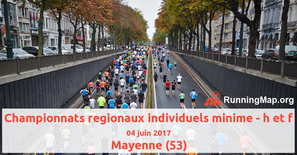 Championnats regionaux individuels minime - h et f