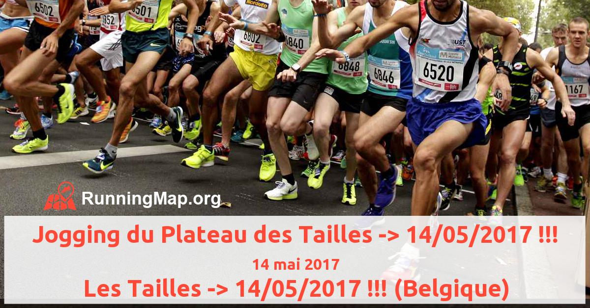 Jogging du Plateau des Tailles -> 14/05/2017 !!!